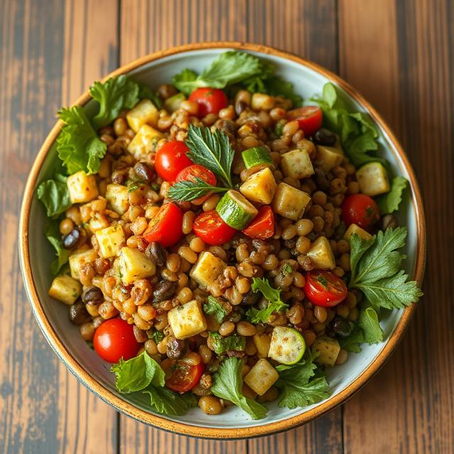Dieta Detox 3 Días Almuerzo: Ensalada de lentejas con verduras