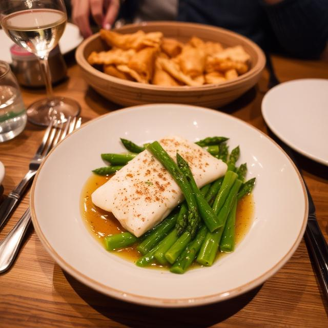 Cena Dieta Detox 3 Días: Pescado blanco al vapor con espárragos