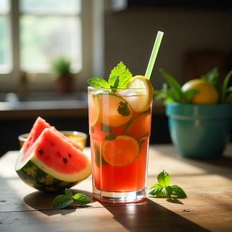 Jugo Detox 3 días de sandía, apio, perejil, piña, el limón, menta y la sábila